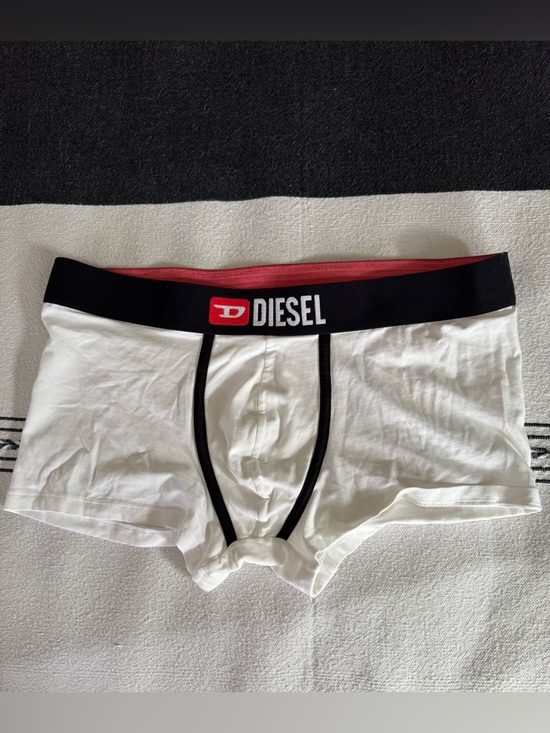 Diesel Other - Diesel White Boxer Briefs with Black Waistband and Red Logo size L